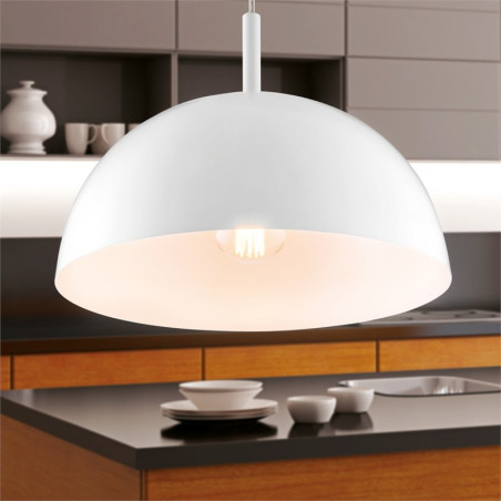 SUSPENSION METAL DOME BLANC/BLANC