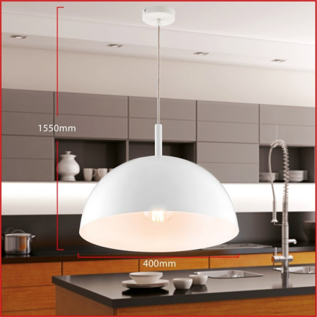 SUSPENSION METAL DOME BLANC/BLANC