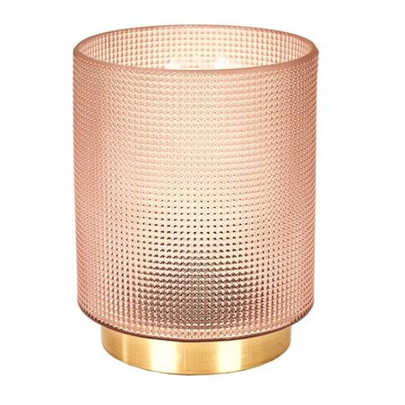 LAMPE A POSER VERRE EMBOSSE ROSE M8