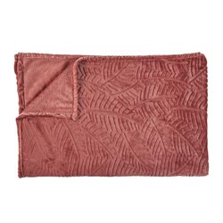 PLAID FLANELLE EMBOSSE TERRACOTTA 150X200CM M12